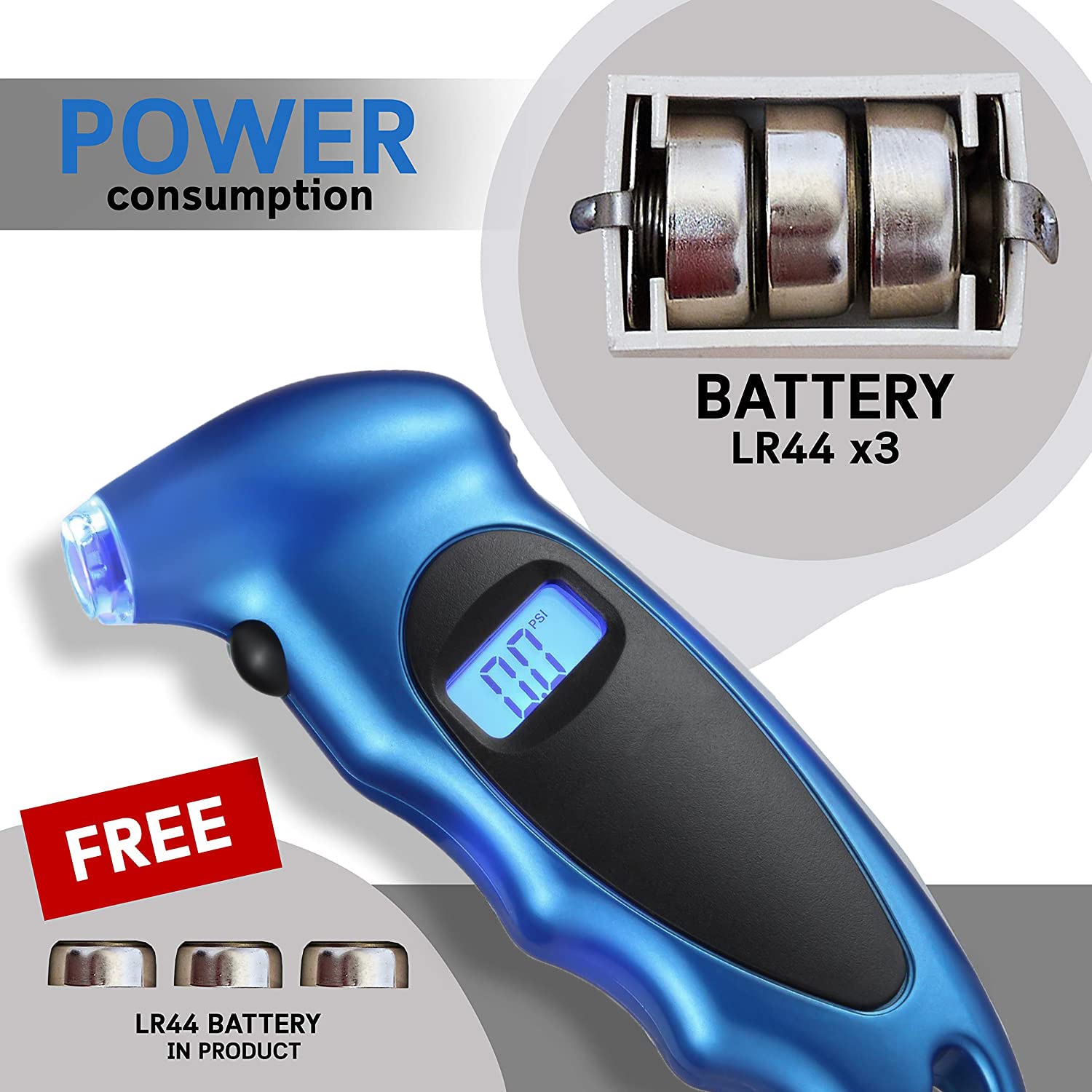 STHIRA Tyre Pressure Gauge Digital, Tyre Air Pressure Gauge 150 PSI 4 Settings for Car Truck Bicycle with Backlit LCD and Non-Slip Grip Blue STHIRA Tyre Pressure Gauge Digital, Tyre Air Pressure Gauge 150 PSI 4 Settings for Car Truck Bicycle with Backlit LCD and Non-Slip Grip Blue